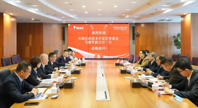 天津经济技术开发区管委会副主任马建军、天津港集团副总裁许旭波一行到访象屿股份